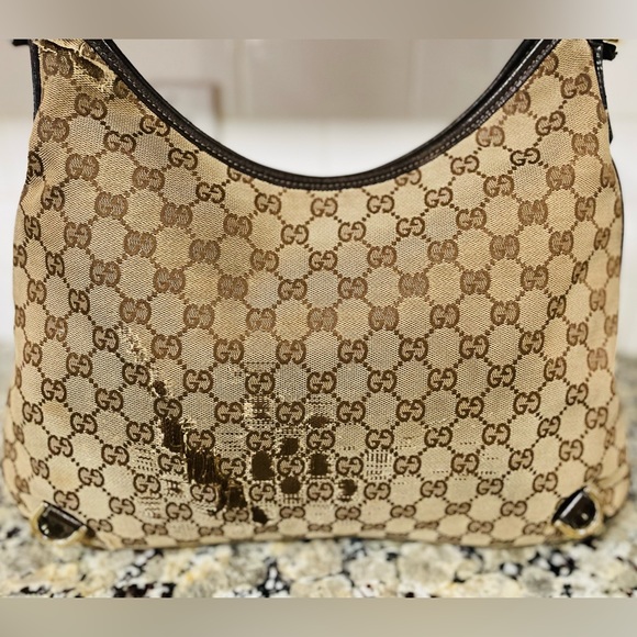 GUCCI Abbey Brown GG Logo D-Ring Bag 💯 AUTHENTIC - Picture 6 of 16